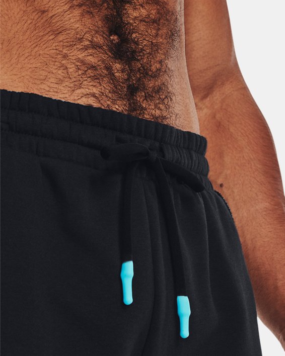 Men's Project Rock Rival Fleece Shorts, Black, pdpMainDesktop image number 3